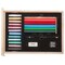 KINGART® Mixed Media Art Set, Table-Top Sketchbox Easel, 105 Pcs.